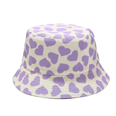 Καπέλο Unisex Fashion Heart Bucket Summer Fisherman Cap για Άνδρες Γυναίκες Έφηβοι Καμουφλάζ για εξωτερικούς χώρους Summer Fisherman Caps Ricard