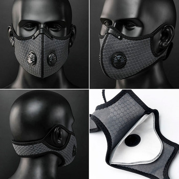 Колоездене Филтър за маска за лице PM2.5 Anit-fog Дишаща прахоустойчива велосипедна респиратор Спортна защита Прахова маска Анти-капки