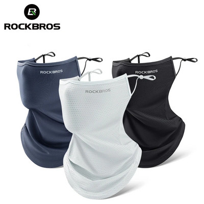 ROCKBROS Summer Ice Silk Cool Mask Scarf Sun UV Protection Quick-Drying Bike Bandana Bicycle Motorcycle Cycling Face Mask Cover