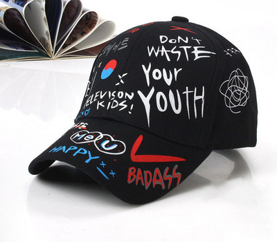 Doodle Βαμβακερό καπέλο μπέιζμπολ Ρυθμιζόμενο καπέλο μπέιζμπολ Hiphop καπέλο καπέλο καπέλο με καμπύλη γείσο Καπέλο φορτηγού για άνδρες γυναίκες