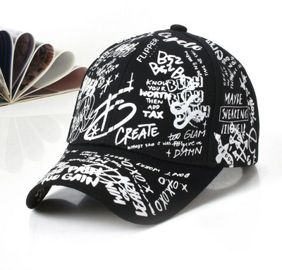 Doodle Βαμβακερό καπέλο μπέιζμπολ Ρυθμιζόμενο καπέλο μπέιζμπολ Hiphop καπέλο καπέλο καπέλο με καμπύλη γείσο Καπέλο φορτηγού για άνδρες γυναίκες