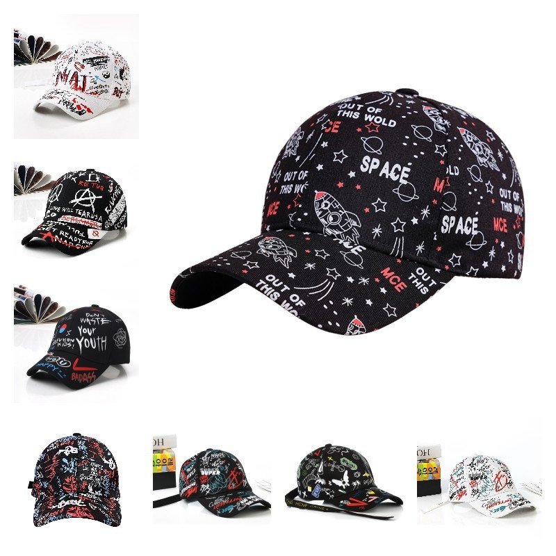 Doodle Βαμβακερό καπέλο μπέιζμπολ Ρυθμιζόμενο καπέλο μπέιζμπολ Hiphop καπέλο καπέλο καπέλο με καμπύλη γείσο Καπέλο φορτηγού για άνδρες γυναίκες