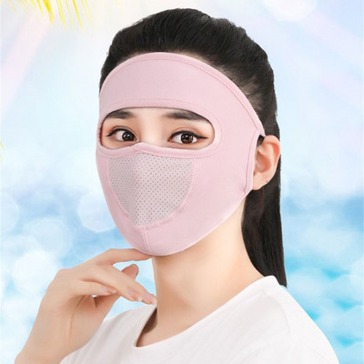 Дишаща UV защитна маска Fashion Ice Silk Thin Sunscreen Face Cover Цяла маска против прах Колоездене на открито