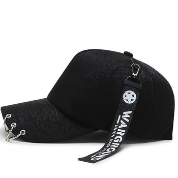 Ново пристигане Мъже Жени Бейзболна шапка Модни пръстени Дизайн на лента Kpop Snapback Хип-хоп Унисекс летни слънчеви шапки Gorras Гореща разпродажба H118
