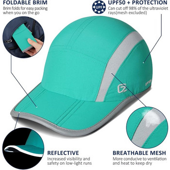 GADIEMKENSD UPF50+ Πτυσσόμενο καπέλο εξωτερικού χώρου γρήγορου στεγνώματος Αδιάβροχο ανδρικό καπέλο ηλίου Ρυθμιζόμενο καπέλο μπέιζμπολ γκολφ για προσωπίδες snapback