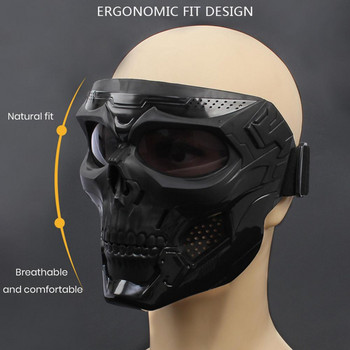 Cool Skull μάσκα προσώπου μοτοσυκλέτας με γυαλιά Modular Goggles Mask Κράνος μοτοσικλέτας ανοιχτού προσώπου Moto Casco Cycling Accessrioes New