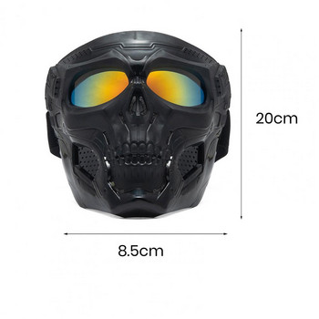 Cool Skull Мотоциклетна маска за лице с очила Modular Goggles Mask Open Face Motorcycle Helmet Moto Casco Cycling Accessrioes New