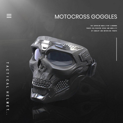 Cool Skull Motociklistička maska za lice s naočalama Modularna maska za naočale Otvoreno lice Motociklistička kaciga Moto Casco Biciklistički dodaci Novo