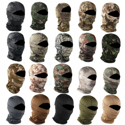 Multicam Тактическа Балаклава Военна маска за цялото лице Капак Колоездене Армия Еърсофт Лов Шапка Камуфлаж Балаклава Шал Открит