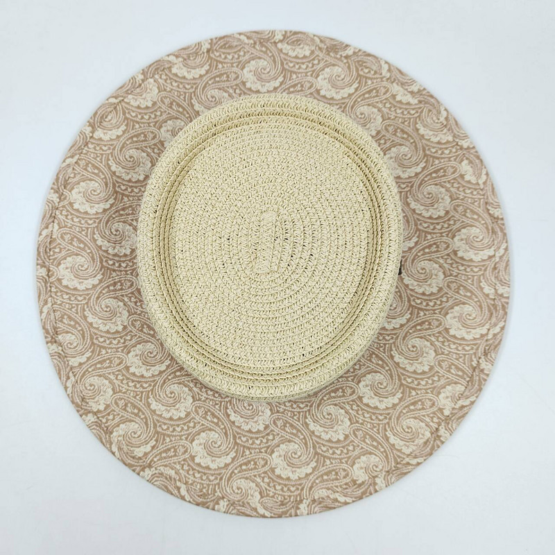 Vyriška anakardžių gėlių kepurė nuo saulės su susiūtu kraštu dizaino šiaudinė kepurė Kelioninė paplūdimio kepurė Unisex plokščia kepurė europietiško ir amerikietiško stiliaus