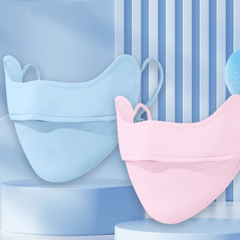 Aizsardzība pret UV stariem Ledus zīda sejas maska Regulējama Elpojoša Vīriešu Sievietes Medības Skriešanas Sporta Maska Dāvana Mode Seja Šalle Jauns