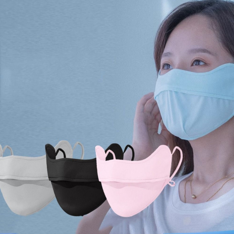 Aizsardzība pret UV stariem Ledus zīda sejas maska Regulējama Elpojoša Vīriešu Sievietes Medības Skriešanas Sporta Maska Dāvana Mode Seja Šalle Jauns