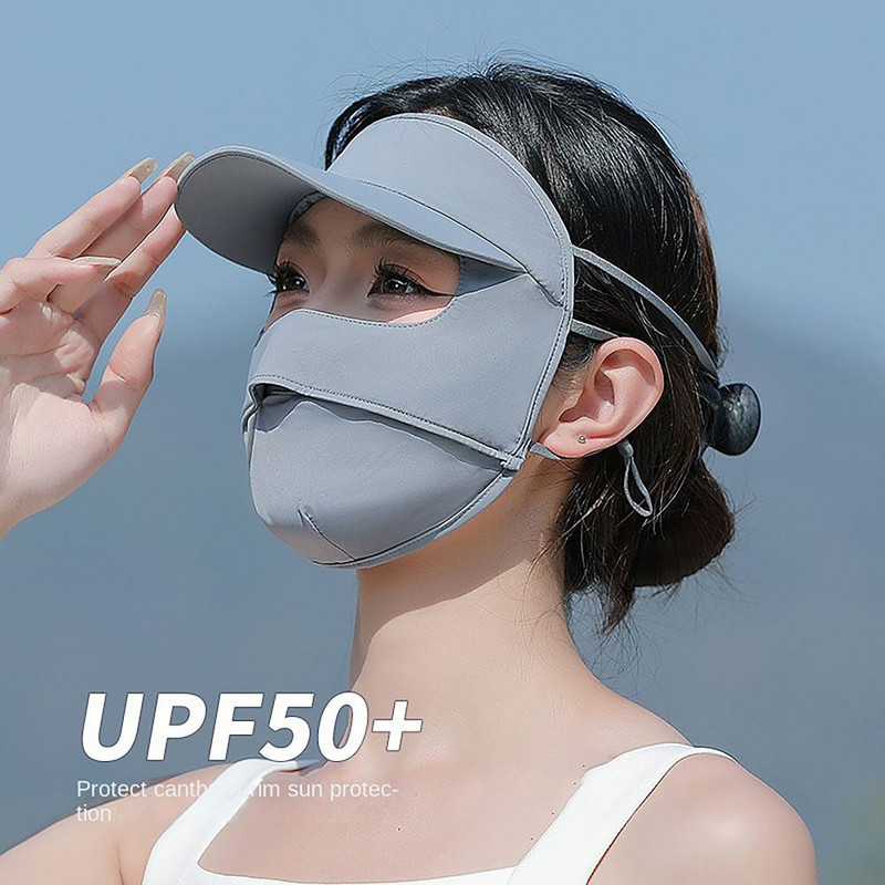 UV-kindel päikesekaitsemask Sunmmer 3D päikesekaitse jalgrattaga näomask kiiresti kuivav kõrva rippuv näokaitse sall õues