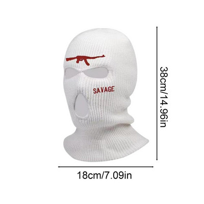 Pilnu seju nosedzoša Slēpošanas maska Cepure Lācis Auss Balaklavas Vilnas Cepures Āra Riteņbraucējiem Ausu aizsargcepure Beanies Cepure vīriešiem ar 3 caurumiem