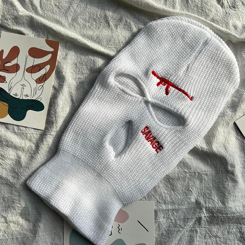 Pilnu seju nosedzoša Slēpošanas maska Cepure Lācis Auss Balaklavas Vilnas Cepures Āra Riteņbraucējiem Ausu aizsargcepure Beanies Cepure vīriešiem ar 3 caurumiem