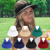 2022. gada jauna vasaras pludmales cepure ar lielu vizieri, saules cepures sievietēm āra UV aizsardzībai, augšējā tukša sporta beisbola cepure