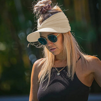 2022 Нова лятна плажна шапка Голяма козирка Слънчеви шапки за жени Външна UV защита Топ Празна спортна бейзболна шапка