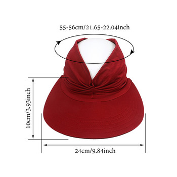 2022 Нова лятна плажна шапка Голяма козирка Слънчеви шапки за жени Външна UV защита Топ Празна спортна бейзболна шапка