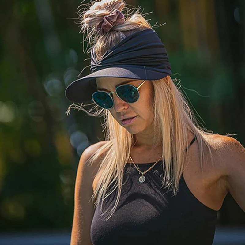 2022. gada jauna vasaras pludmales cepure ar lielu vizieri, saules cepures sievietēm āra UV aizsardzībai, augšējā tukša sporta beisbola cepure