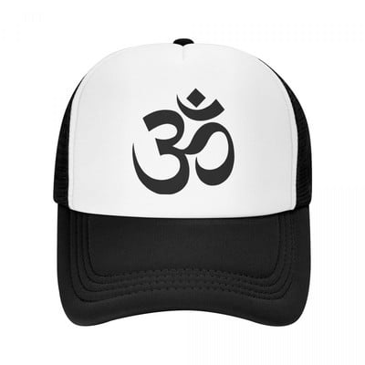 Om Ohm Be One With Everything Mesh Baseball Cap Unisex Outdoor Trucker Cap Namaste Hat Adjustable Polyester Sun Hats Summer