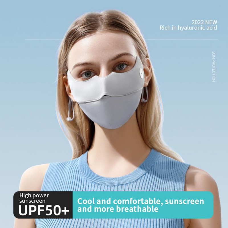 Suvine päikesekaitsemask näokate Jää siidist mask hingav naiste näokaitse kalapüügiks jalgrattaga näomask välitingimustes sport Balaclava