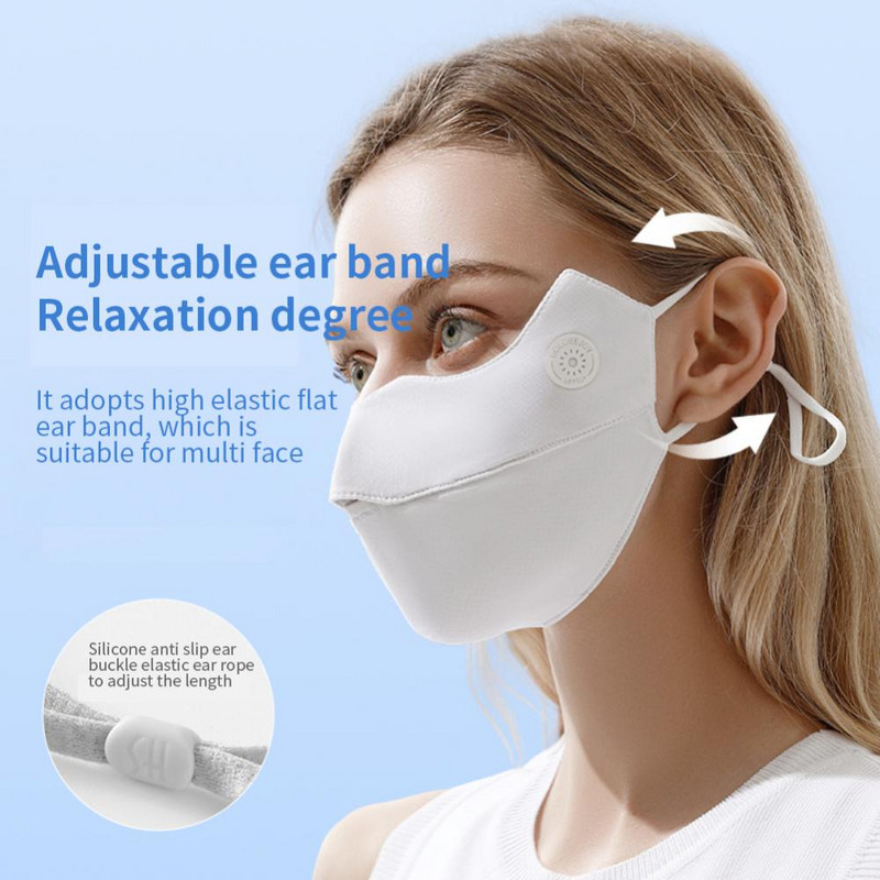 Suvine päikesekaitsemask näokate Jää siidist mask hingav naiste näokaitse kalapüügiks jalgrattaga näomask välitingimustes sport Balaclava