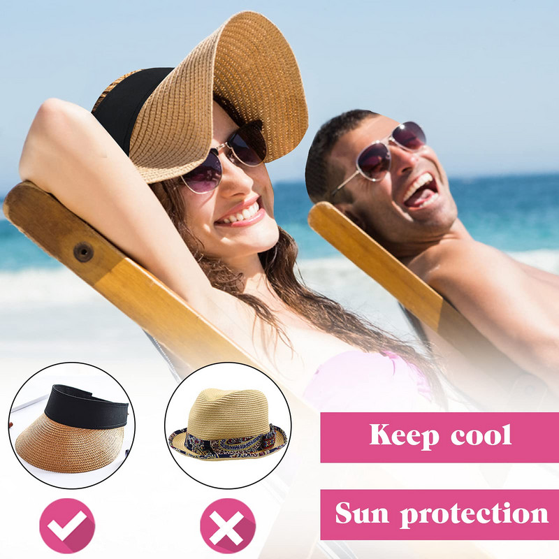 Novi ženski slamnati šešir sa šiltom za sunce iz 2023., veliki široki obodi, ljetna UV zaštita, veliki viziri, kapa za plažu, sklopiva, podesiva