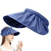 Skrybėlė nuo saulės moterims Madinga vasarinė kepurė plataus krašto UV apsauga paplūdimio kepurė Kvėpuojanti skrybėlė su skydeliu, skirta vasaros pramogoms lauke