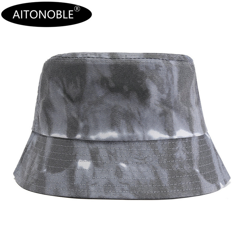 Aitonoble 2021 New Fashion Tie Dye Γυναικεία καπέλο για κορίτσια με κουβά Καπέλο για ήλιο Καπέλο παραλίας για υπαίθρια αθλητικά ταξίδια Καπέλα παραλίας Καπέλα ψαράδων