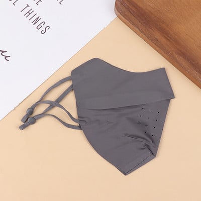 Mască de față din mătase de gheață pentru ciclism, protecție solară anti-UV, unisex, reglabilă, bandană, respirabilă, vânătoare, alergare, mască sportivă