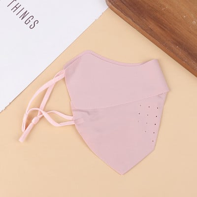 Mască de față din mătase de gheață pentru ciclism, protecție solară anti-UV, unisex, reglabilă, bandană, respirabilă, vânătoare, alergare, mască sportivă