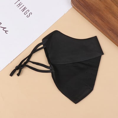 Mască de față din mătase de gheață pentru ciclism, protecție solară anti-UV, unisex, reglabilă, bandană, respirabilă, vânătoare, alergare, mască sportivă