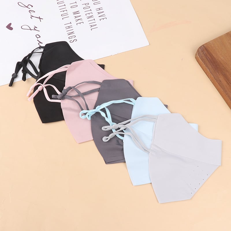 Mască de față din mătase de gheață pentru ciclism, protecție solară anti-UV, unisex, reglabilă, bandană, respirabilă, vânătoare, alergare, mască sportivă