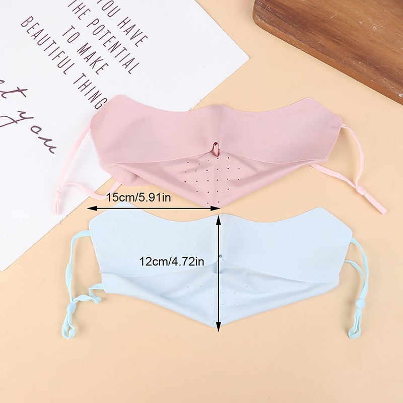 Mască de față din mătase de gheață pentru ciclism, protecție solară anti-UV, unisex, reglabilă, bandană, respirabilă, vânătoare, alergare, mască sportivă