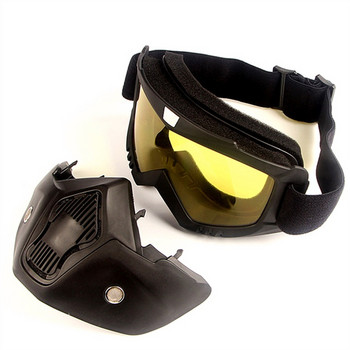 Прахоустойчиви Мъже Жени Колоездене Велосипед Цяла лицева маска Ветроустойчиви зимни MTB очила Велосипедни сноуборд ски маски с анти-UV очила