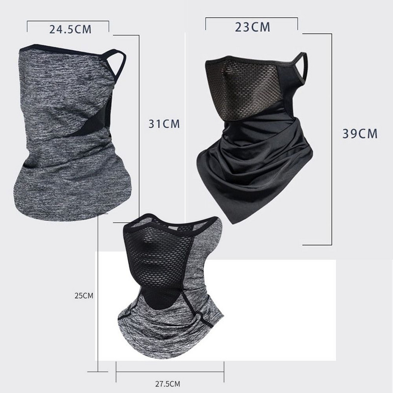 Vasaras aukstā ledus motocikla sejas maska vīriešiem Cap Balaclava Headwrap Bandana Sejas vairogs Skriešana Riteņbraukšana Āra Sporta Šalles