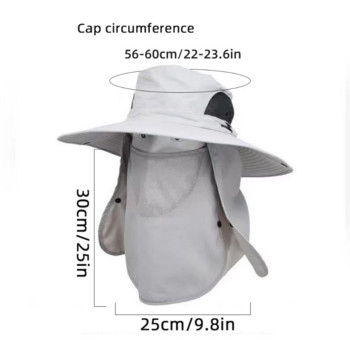 Καλοκαιρινά καπέλα για τον ήλιο με προστασία UV Καπέλο ψαρέματος εξωτερικού χώρου για άντρες Γυναικείες προσωπίδες πεζοπορίας κάλυμμα κάμπινγκ Αφαιρούμενο καπέλο ψαρά
