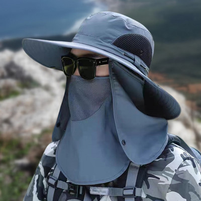 Suvised päikesekübarad UV-kaitsega õues jahile mõeldud kalapüügimüts meestele naistele matkamine matkavisiir ämbrimüts Eemaldatav kalamehe müts