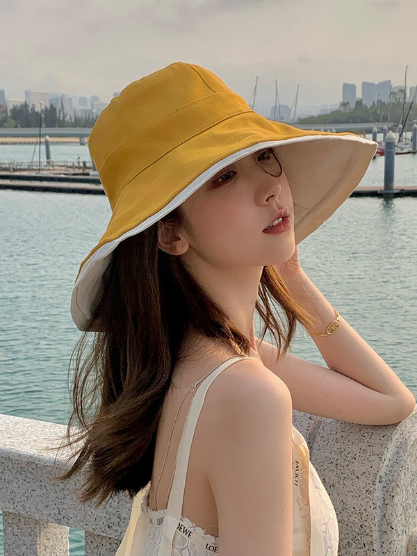 UV suur räästa päikesekaitsemüts Kahepoolne müts Täisnäoline päikesemüts Naine Kevadsuvi Rannamüts Mereäärne müts Kalurimüts