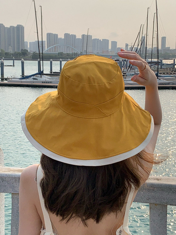 UV suur räästa päikesekaitsemüts Kahepoolne müts Täisnäoline päikesemüts Naine Kevadsuvi Rannamüts Mereäärne müts Kalurimüts