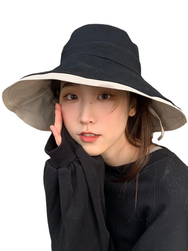 UV suur räästa päikesekaitsemüts Kahepoolne müts Täisnäoline päikesemüts Naine Kevadsuvi Rannamüts Mereäärne müts Kalurimüts