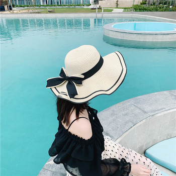 Καπέλο αντιηλιακής προστασίας από υπεριώδη ακτινοβολία Γυναικείο πτυσσόμενο καπέλο από ψάθινο αντηλιακό καπέλο προστασίας από τον ήλιο Σκίαση Τσάι παρκινγκ εξωτερικού χώρου шляпы женские летние