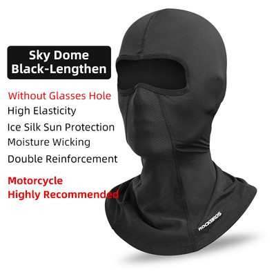ROCKBROS jalgratta näomask päikesekaitse Balaclava mootorratta jääsiidist kogu näo peakate suvistele meestele naistele UV400 vastane sall