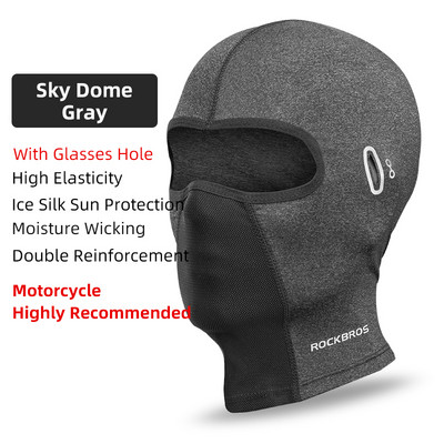 ROCKBROS jalgratta näomask päikesekaitse Balaclava mootorratta jääsiidist kogu näo peakate suvistele meestele naistele UV400 vastane sall