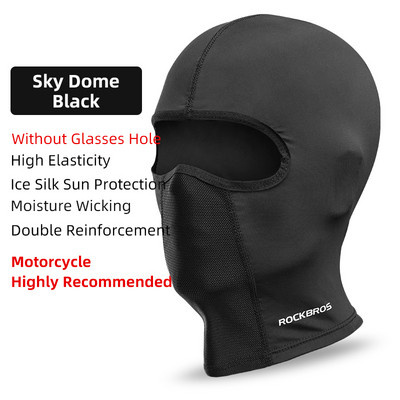 ROCKBROS jalgratta näomask päikesekaitse Balaclava mootorratta jääsiidist kogu näo peakate suvistele meestele naistele UV400 vastane sall