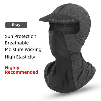 ROCKBROS jalgratta näomask päikesekaitse Balaclava mootorratta jääsiidist kogu näo peakate suvistele meestele naistele UV400 vastane sall