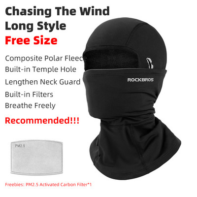 ROCKBROS Balaclava Full Face Cycling Μάσκα Προσώπου Ανδρικά Γυναικεία Αντιανεμική γκέτα λαιμού για ενσωματωμένα φίλτρα μοτοσικλέτας Outdoo