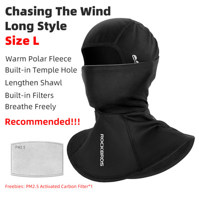 ROCKBROS Balaclava Full Face Cycling Μάσκα Προσώπου Ανδρικά Γυναικεία Αντιανεμική γκέτα λαιμού για ενσωματωμένα φίλτρα μοτοσικλέτας Outdoo
