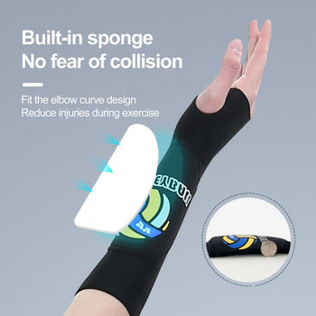 1 чифт разтегливи волейболни ръкави за ръце Спортни предпазители за ръце със защитна подложка/отвор за палеца Тренировъчни предпазители за ръце за жени Мъже