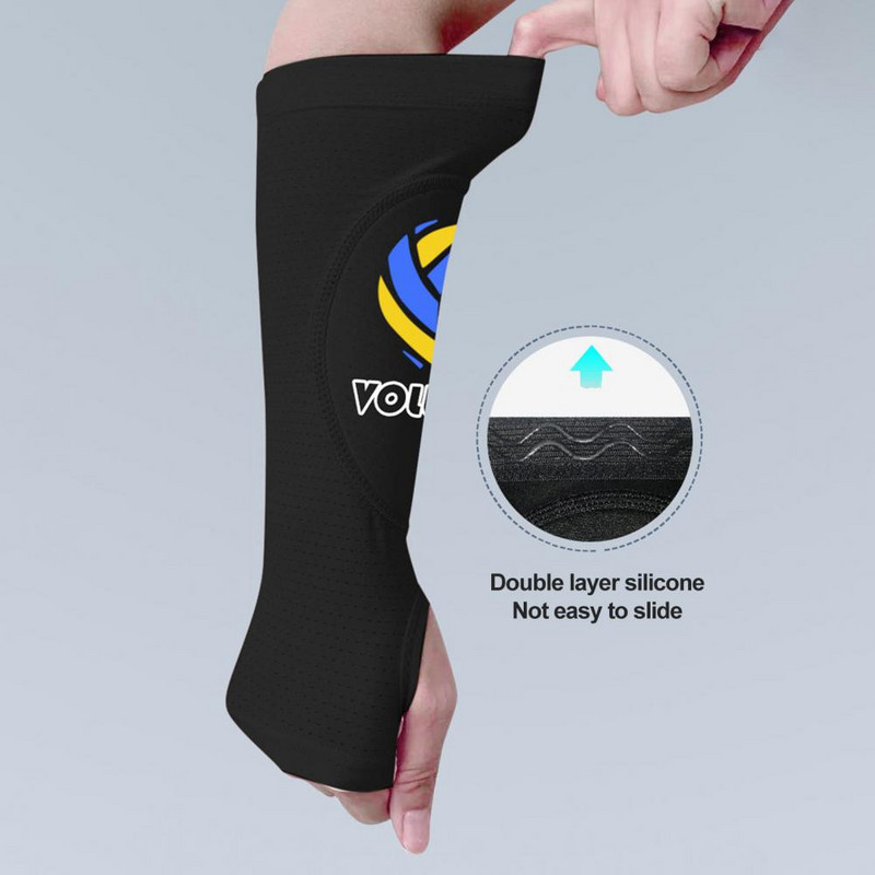 1 pāra izstieptu volejbola roku piedurkņu sporta roku aizsargi ar aizsargpaliktni/īkšķa caurumu treniņu roku aizsargi sievietēm vīriešiem